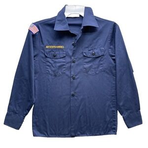 VTG Boy Scouts of America Shirt Youth Medium BSA Patches Embroidered USA Uniform